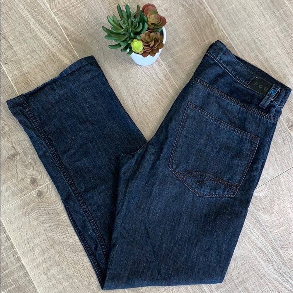 FCUK Regular Straight Leg Jeans Dark Wash Size 30